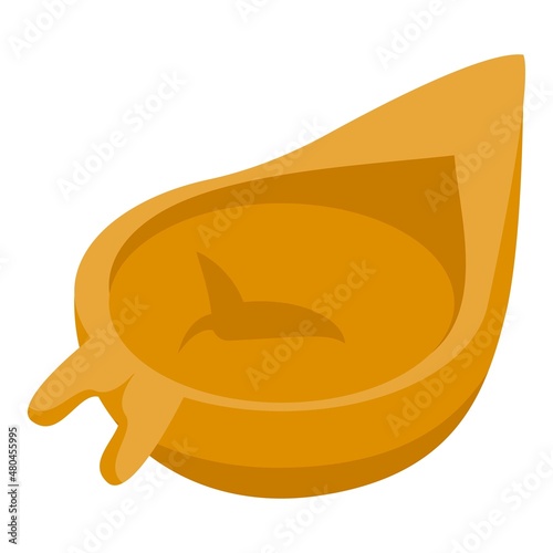 Ravioli noodle icon isometric vector. Pasta food