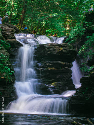 Long exposure photos of a waterfall.