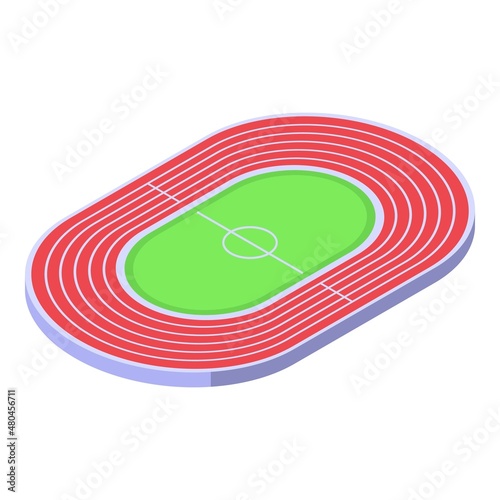 Runner app field icon isometric vector. Sport fitness