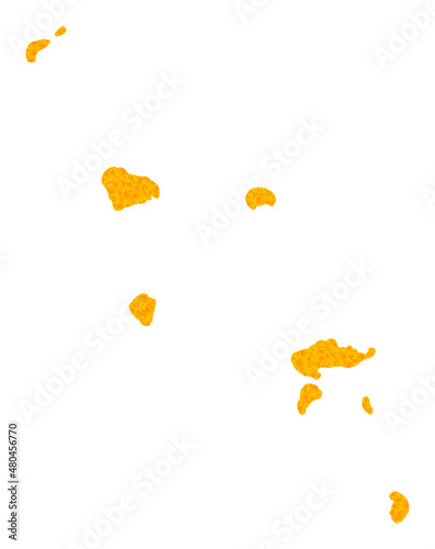 Fotografie, Obraz Vector Gold map of Marquesas Islands