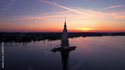 Footage of bell tower in Kalyazin. 