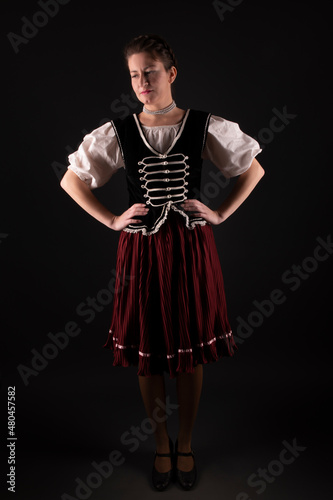 Slovak folklore. Slovakian folk girl.