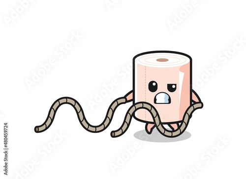 illustration of tissue roll doing battle rope workout