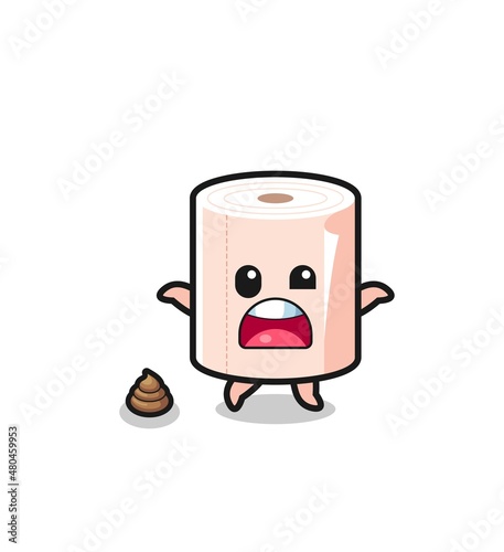 tissue roll earth surprised to meet poop