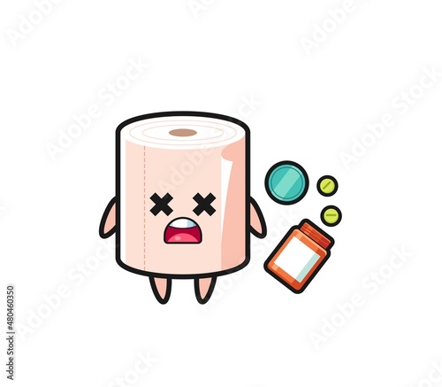 illustration of overdose tissue roll character
