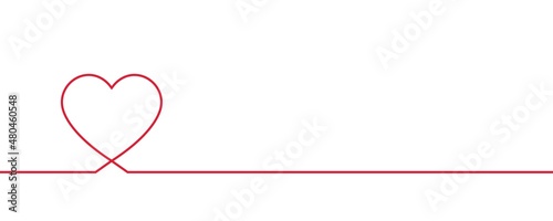 Love heart line background, Romance, Charity, Pulse trace, ECG or EKG Cardio graph symbol for Health and Medical