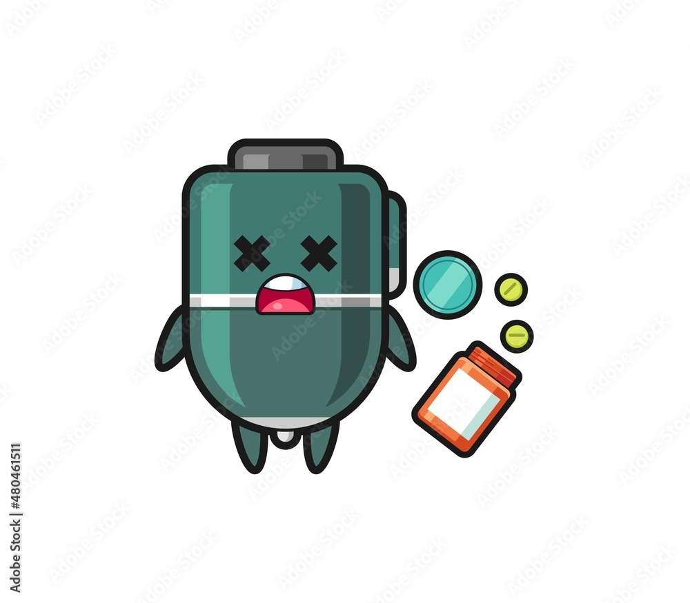 illustration of overdose ballpoint pen character illustration of overdose ballpoint pen character