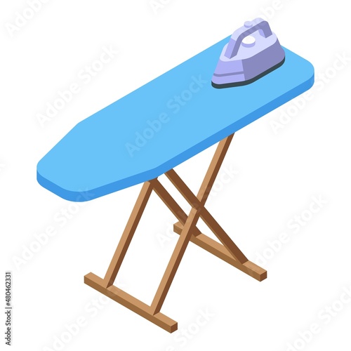Ironing board icon isometric vector. Electric iron