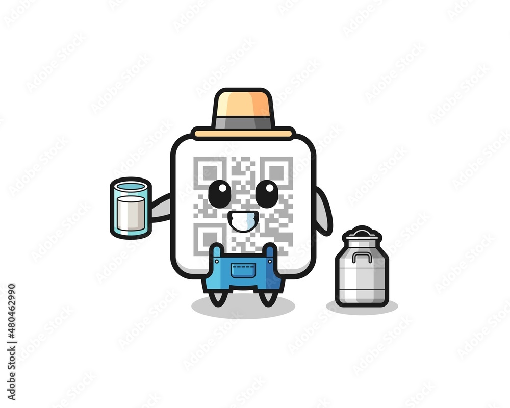 qr code cartoon as the dairy farmer qr code cartoon as the dairy farmer
