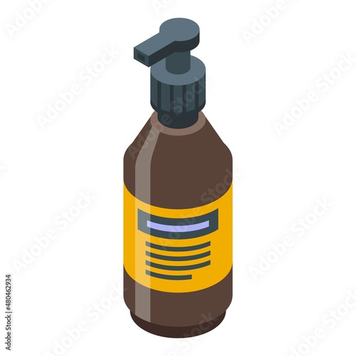 Beard dispenser icon isometric vector. Male style