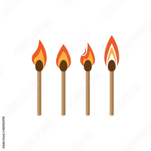 Match burning illustration