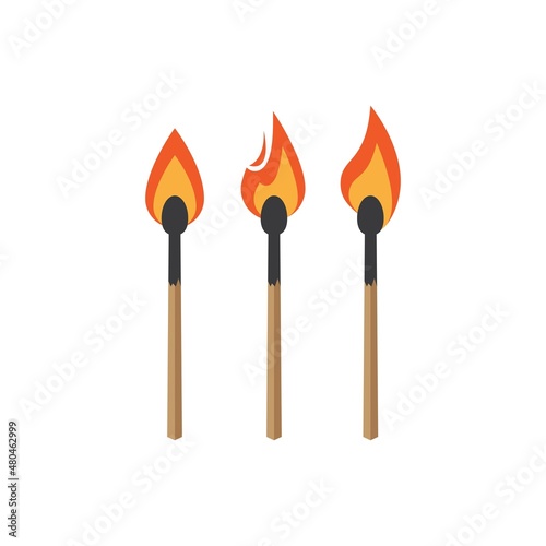Match burning illustration