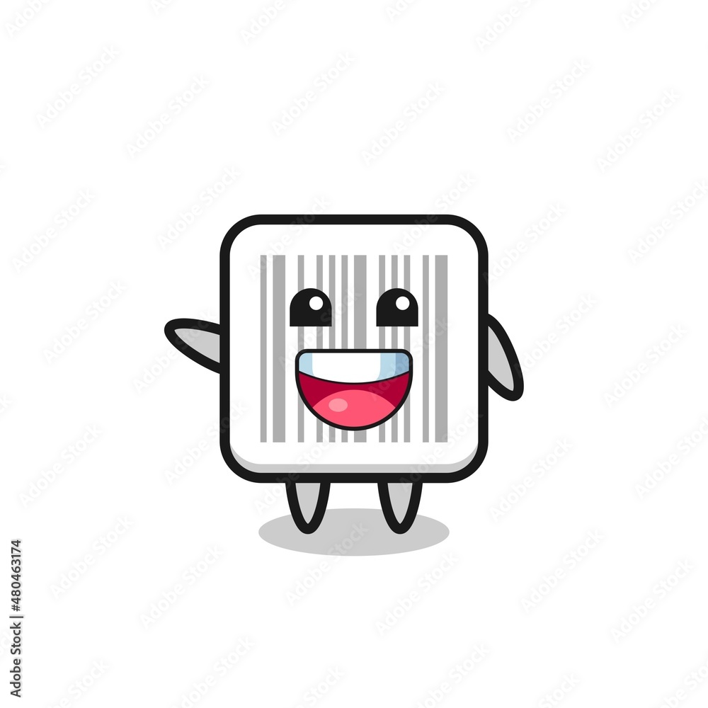 happy barcode cute mascot character happy barcode cute mascot character