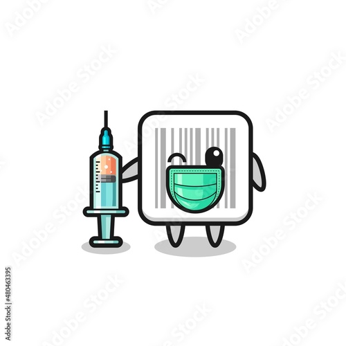 barcode mascot as vaccinator