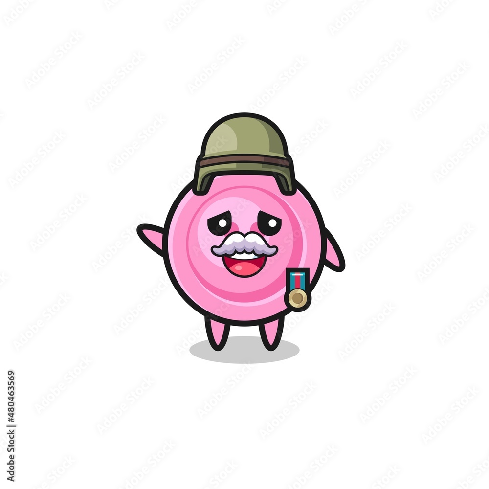 cute clothing button as veteran cartoon cute clothing button as veteran cartoon