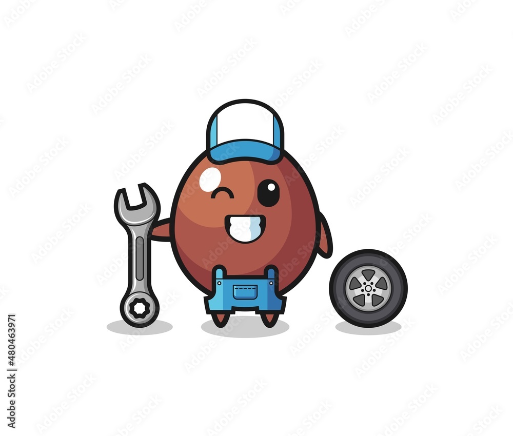 the chocolate egg character as a mechanic mascot the chocolate egg character as a mechanic mascot