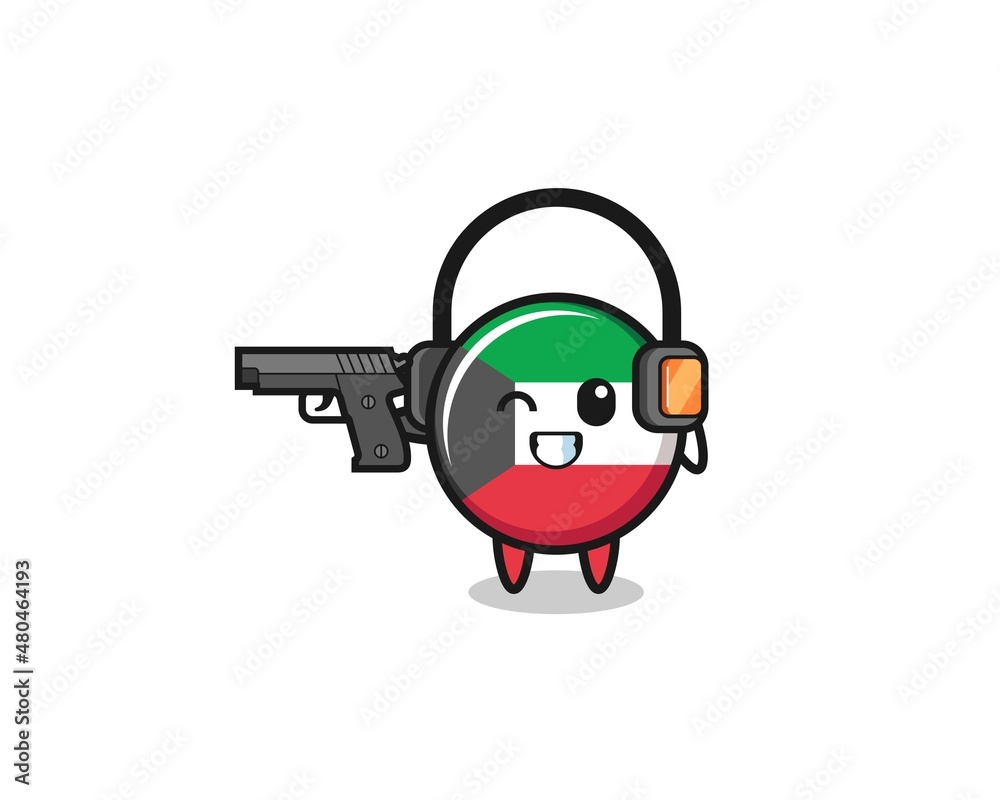 illustration of kuwait flag cartoon doing shooting range illustration of kuwait flag cartoon doing shooting range