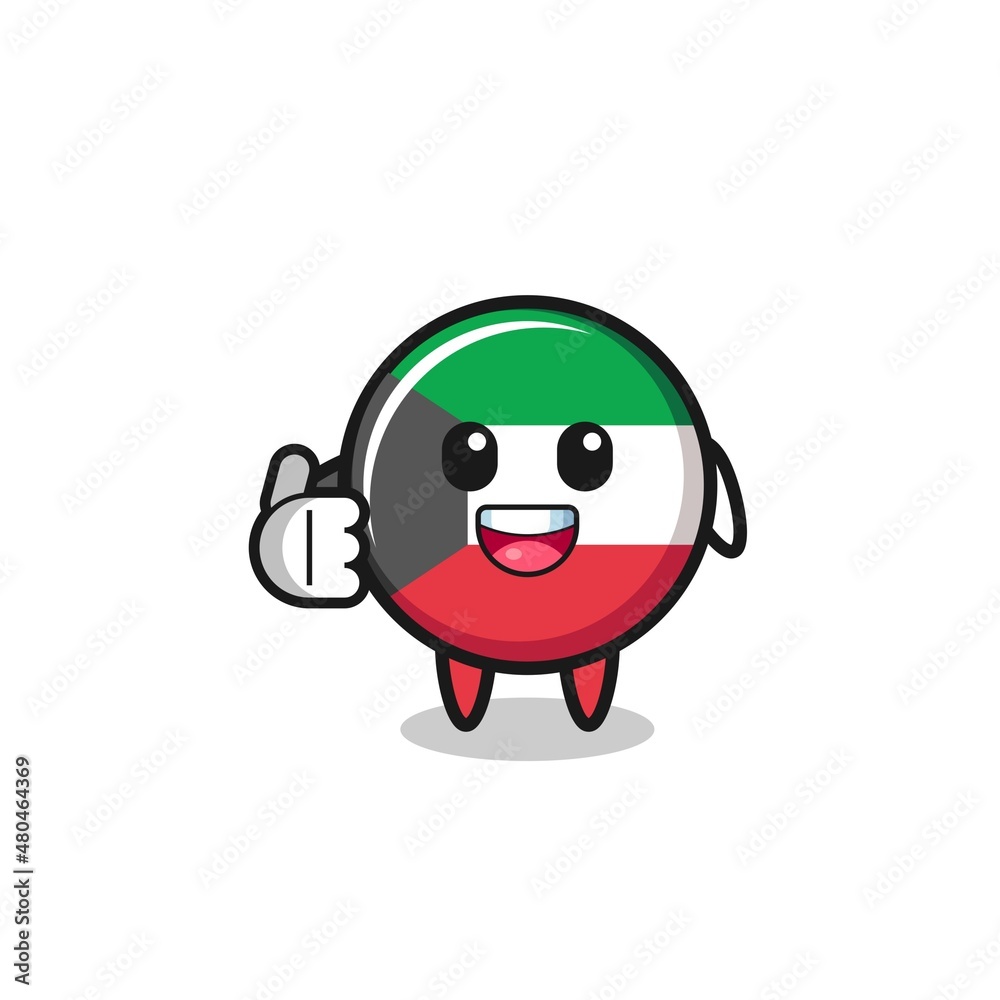 kuwait flag mascot doing thumbs up gesture