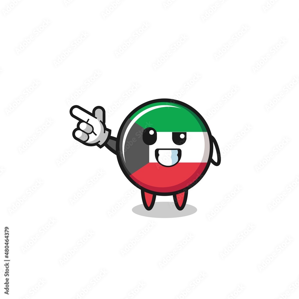 kuwait flag mascot pointing top left