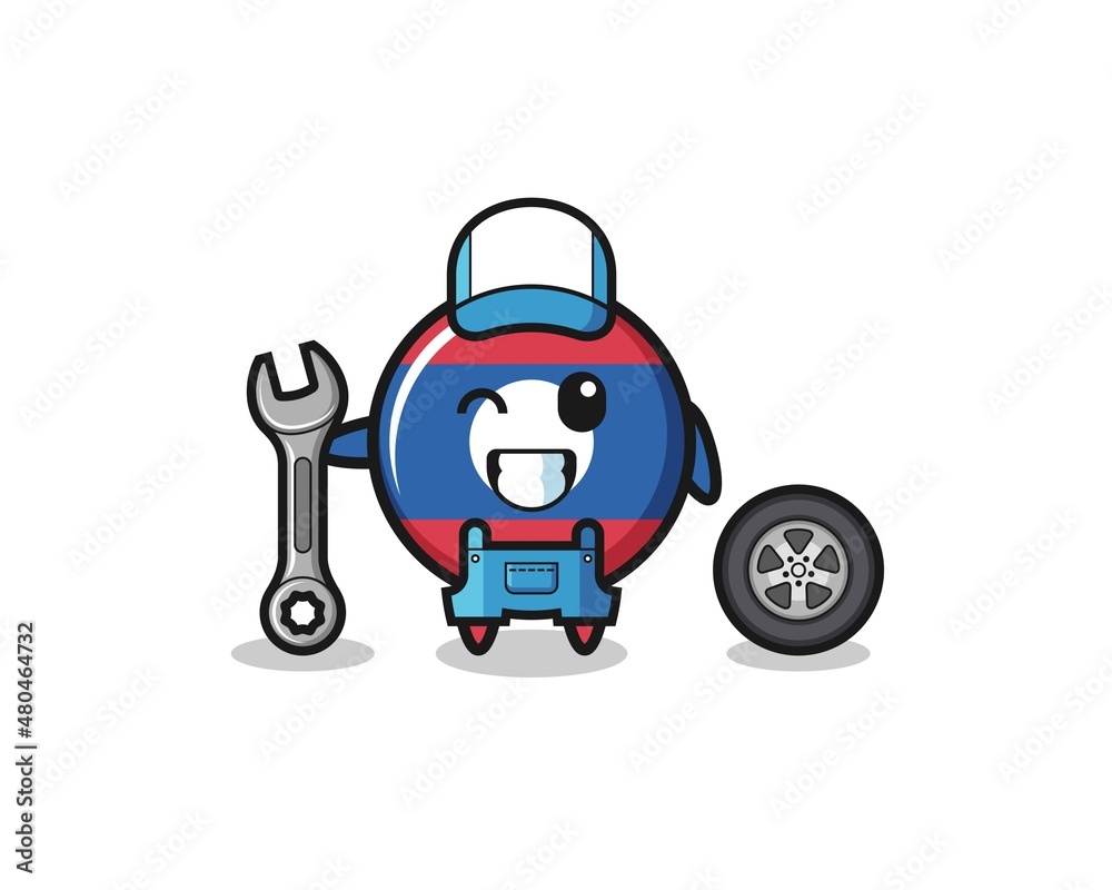 the laos flag character as a mechanic mascot the laos flag character as a mechanic mascot