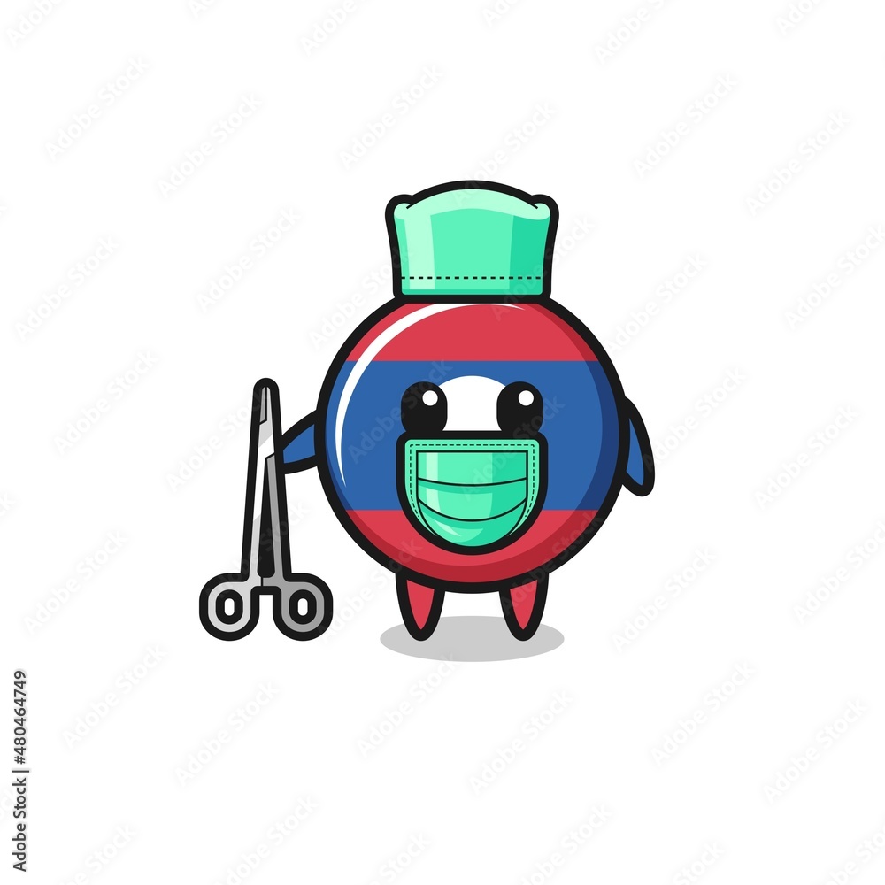 surgeon laos flag mascot character
