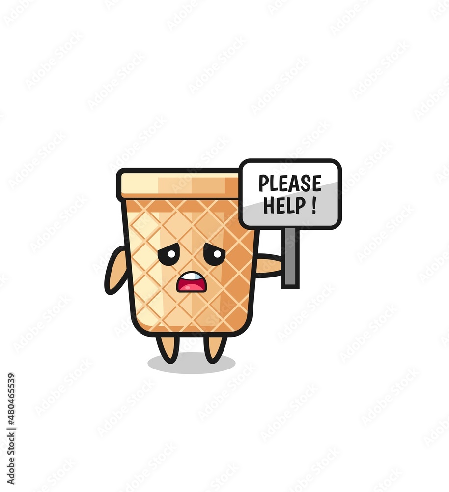 cute waffle cone hold the please help banner cute waffle cone hold the please help banner