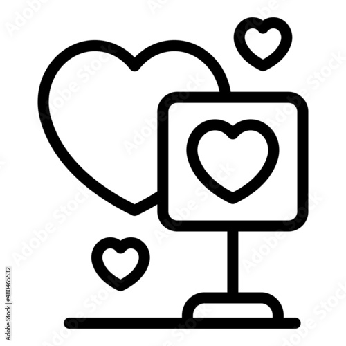 Like influence media icon outline vector. Share brand