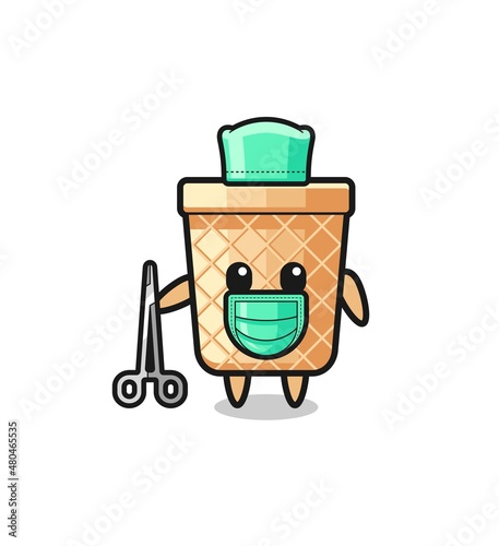 surgeon waffle cone mascot character