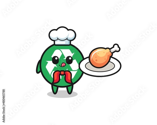 recycling fried chicken chef cartoon character