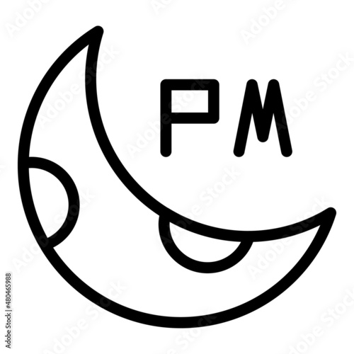 Night moon time icon outline vector. World zone