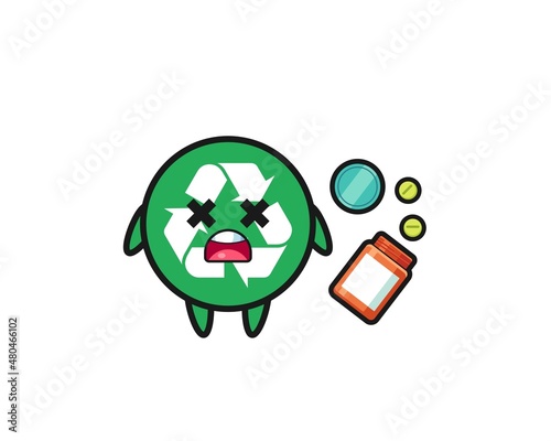 illustration of overdose recycling character