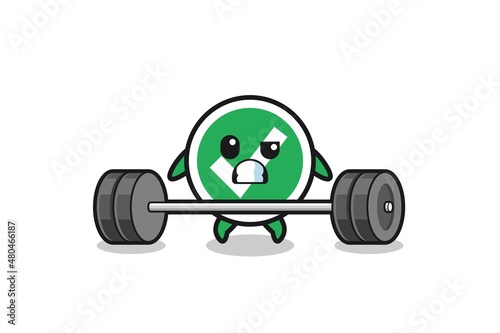 cartoon of check mark lifting a barbell