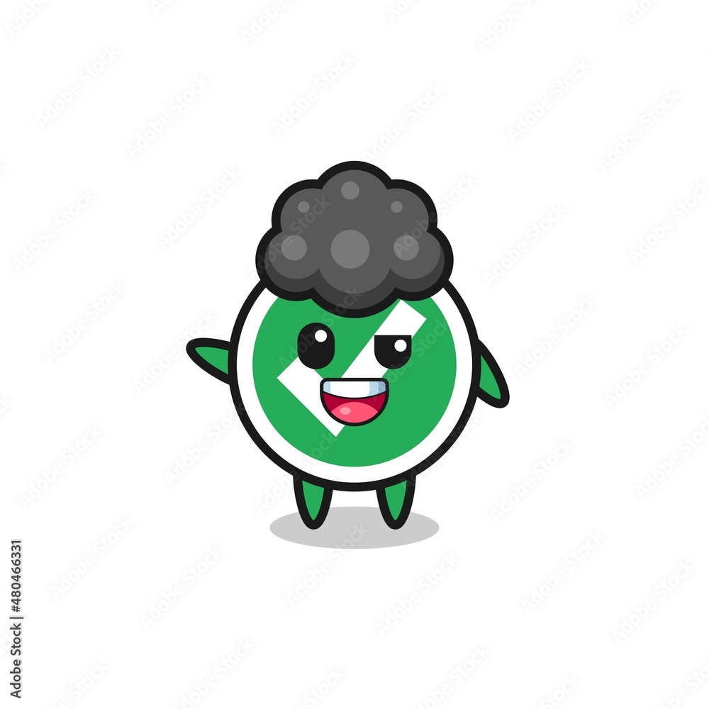 Obraz premium check mark character as the afro boy