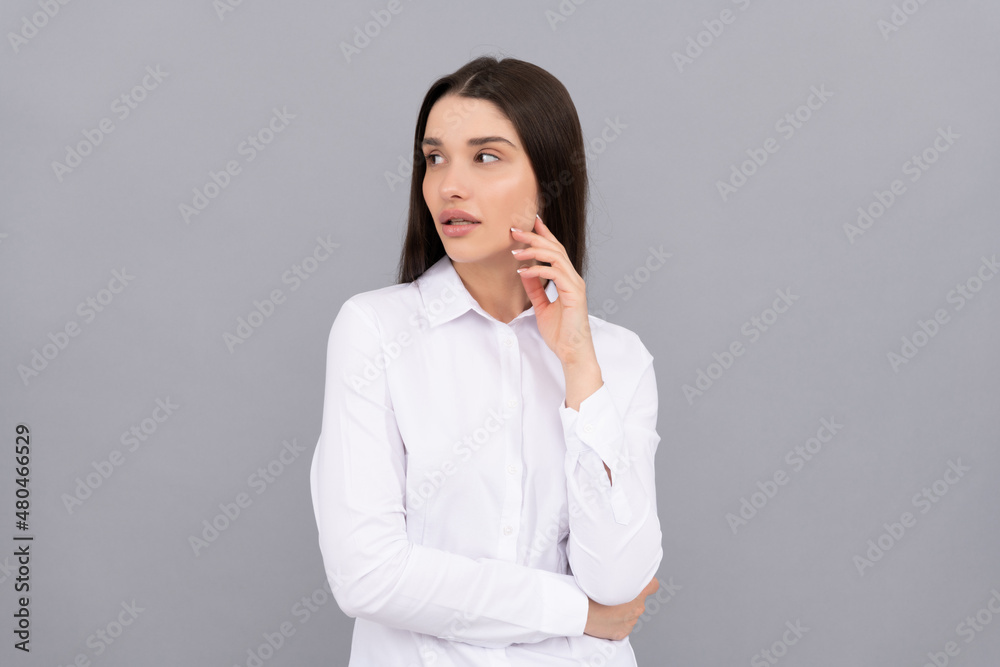 confident lady boss. sexy businesswoman in white shirt. business success confident lady boss. sexy businesswoman in white shirt. business success