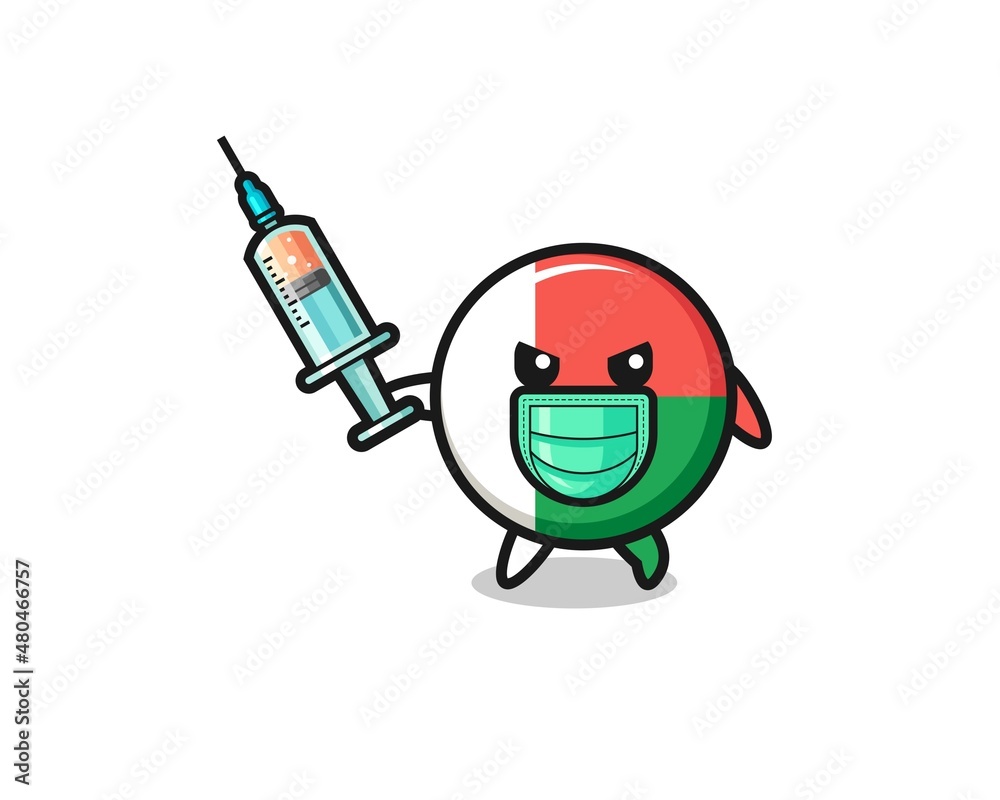 illustration of the madagascar flag to fight the virus illustration of the madagascar flag to fight the virus