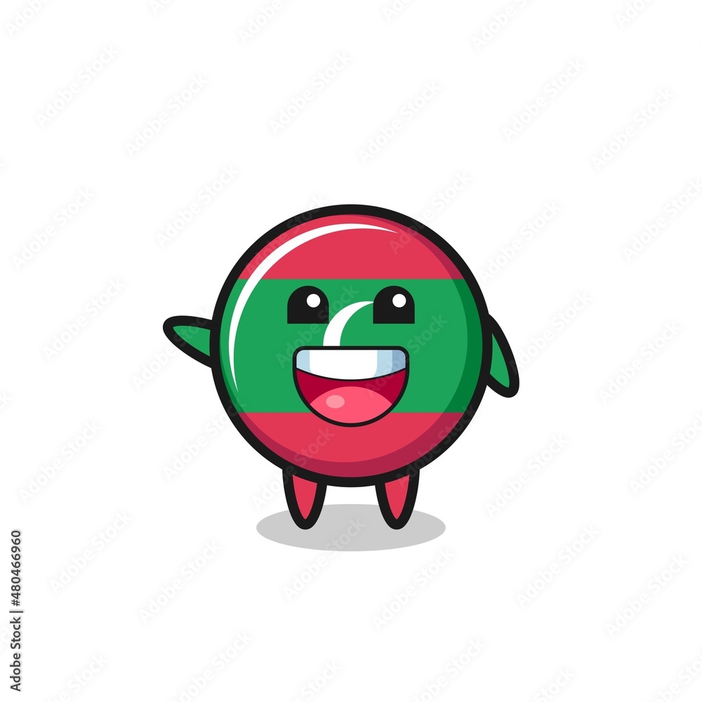 happy maldives flag cute mascot character happy maldives flag cute mascot character