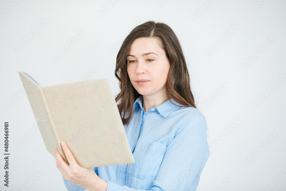 Woman reads a book. reading promotion. Student reads a book Woman reads a book. reading promotion. Student reads a book
