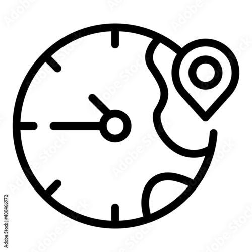 Australia time zone icon outline vector. World clock