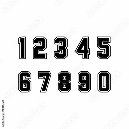 Set Classic Vintage Sport Jersey Number basketball