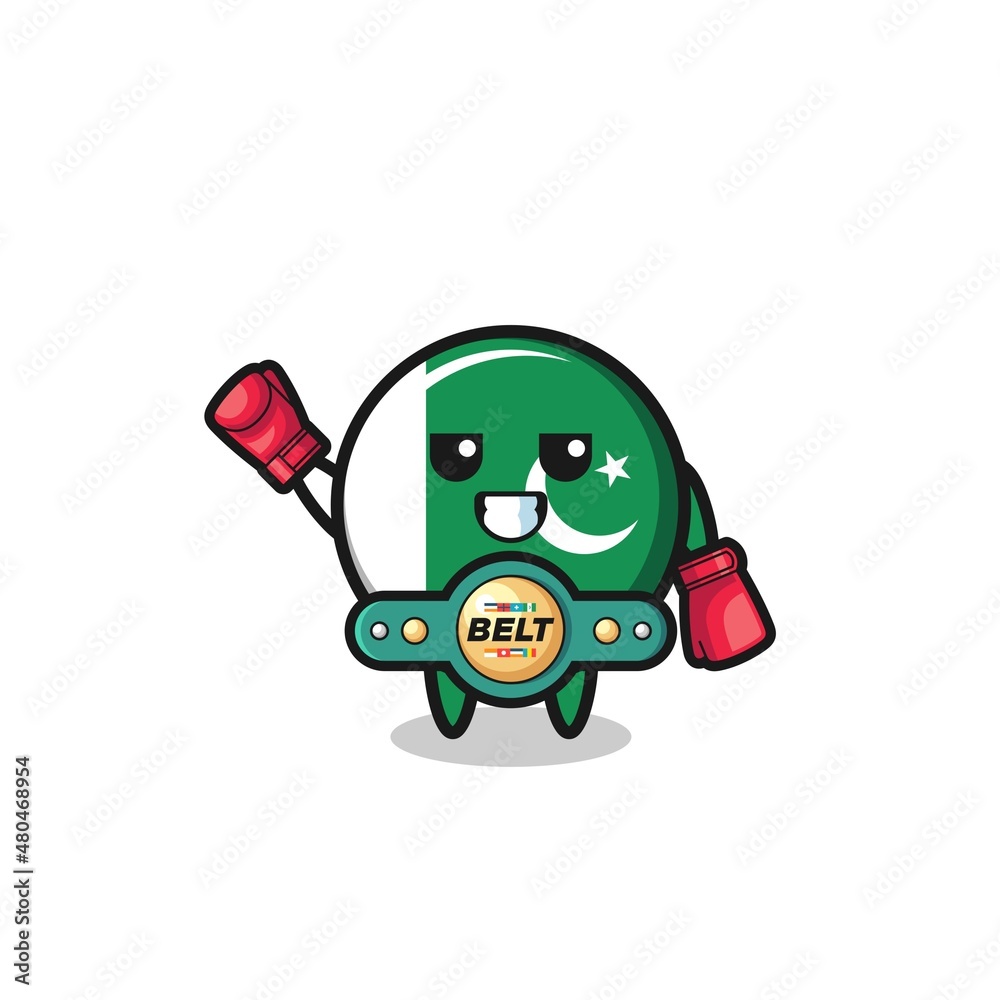 pakistan flag boxer mascot character