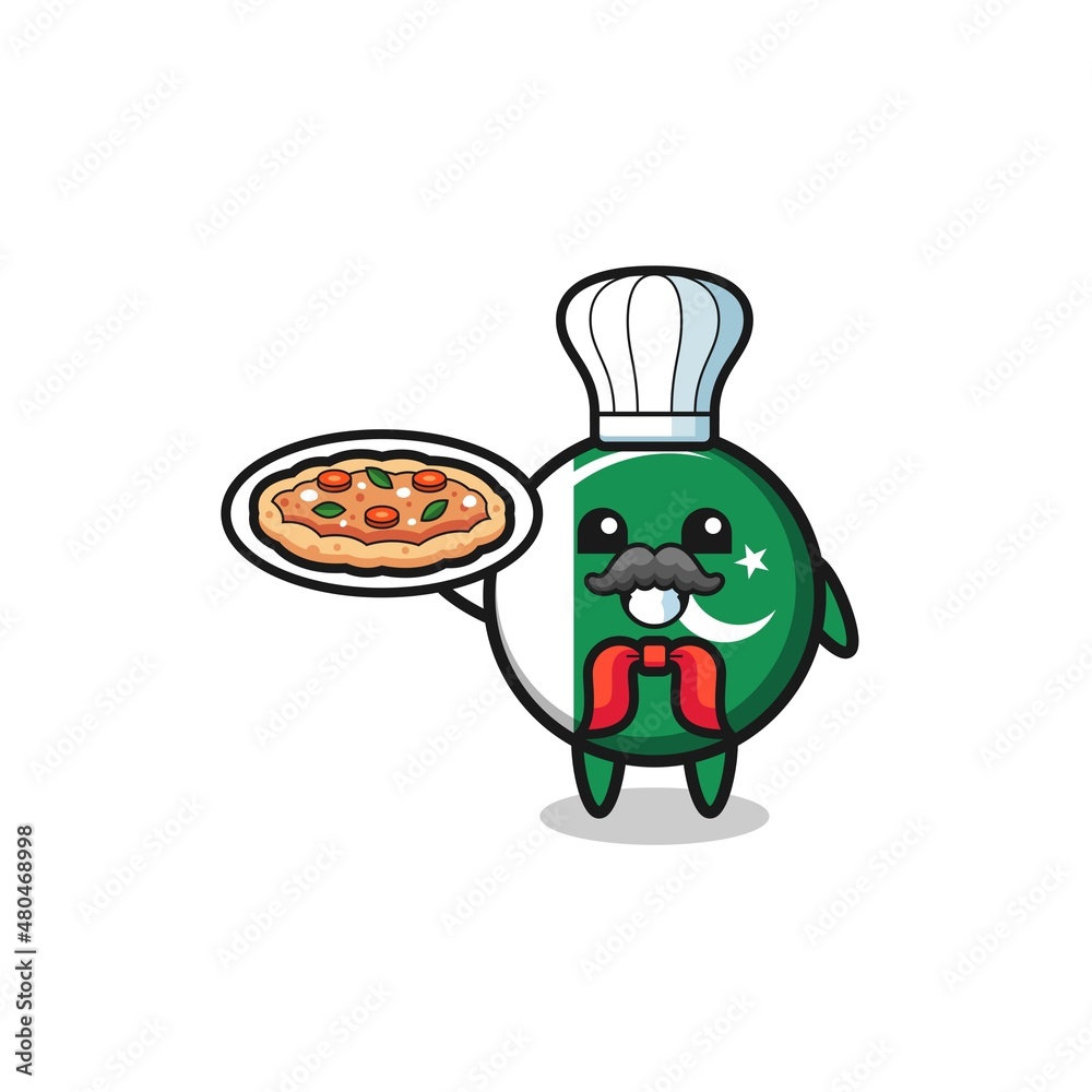 pakistan flag character as Italian chef mascot pakistan flag character as Italian chef mascot