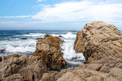 Waves Crashing on the California Coast at Pebble Beach