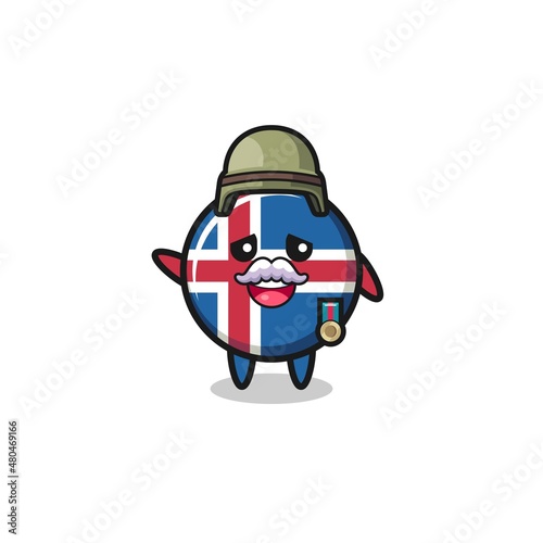 cute iceland flag as veteran cartoon © heriyusuf