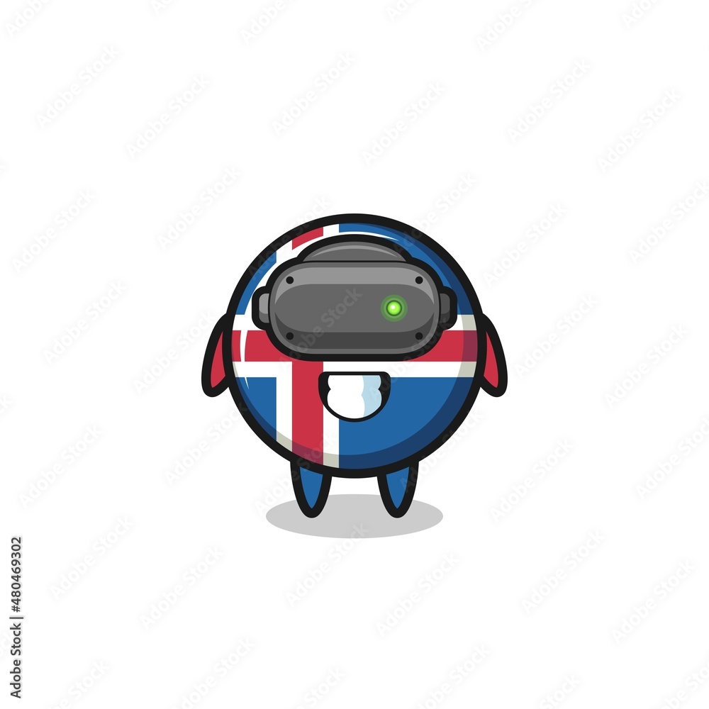 cute iceland flag using VR headset cute iceland flag using VR headset