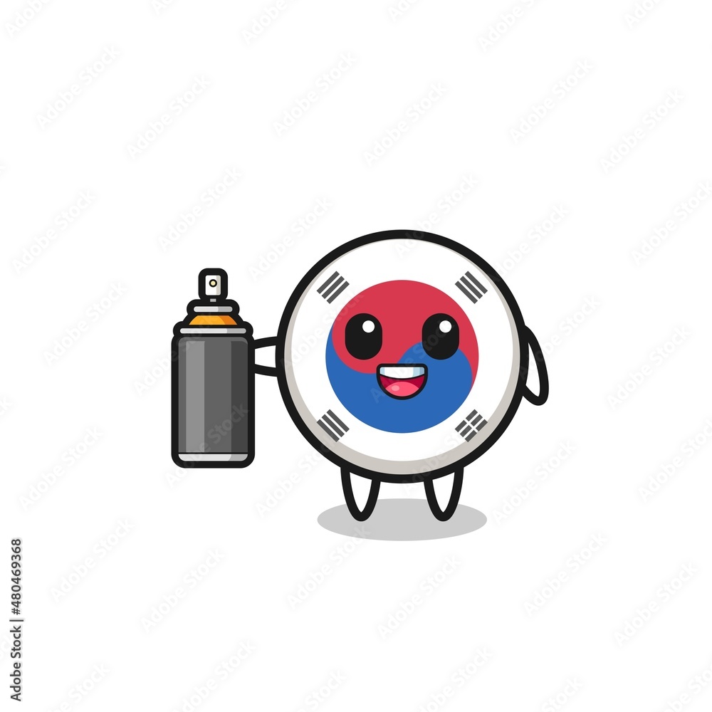 the cute south korea flag as a graffiti bomber the cute south korea flag as a graffiti bomber
