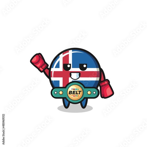 iceland flag boxer mascot character