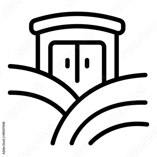 Wine tunnel storage icon outline vector. Drink bottle