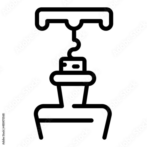 Wine bottle opener icon outline vector. Glass vine