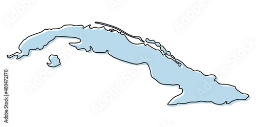 Photography Stylized simple outline map of Cuba icon