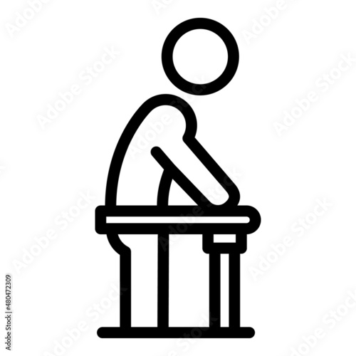 Old man icon outline vector. Senior walker